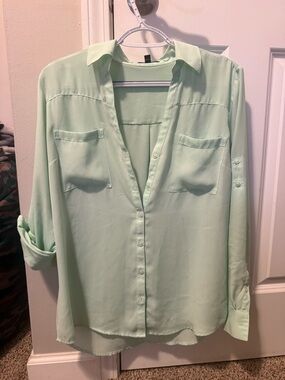 Express Button-Down Shirt Mint Green